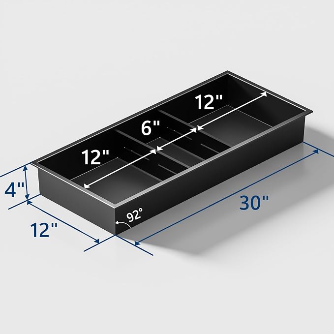 Neodrain 12X30 in Shower Niche, Matte Black 3 Layers Shower Shelf Stainless - Image 9