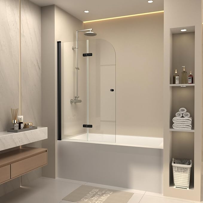 CKB Pivot Tub Shower Door, 35“ W × 55” H, 1/4" SGCC Tempered Glass by CKBSHOWERDOORS