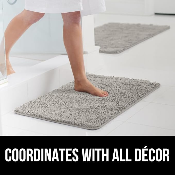 GORILLA GRIP Bath Rug Mat 44x26, Soft Absorbent Chenille, Quick Dry Microfiber - Image 9