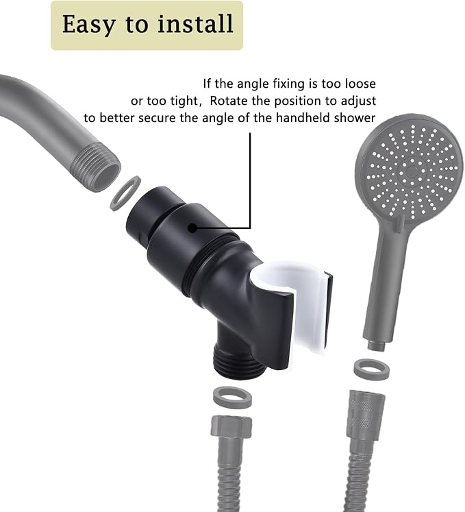 All Metal Handheld Shower Head Holder, Adjustable Shower Wand Holder - Image 6