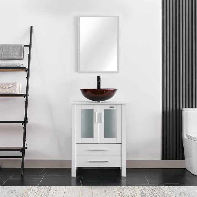 eclife 24" Modern Bathroom Vanity Sink Combo Freestanding Cabinet - Image 2