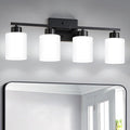 Black Bathroom Light Fixtures, 4-Light Modern Vanity Light Over Mirror by FonmYim