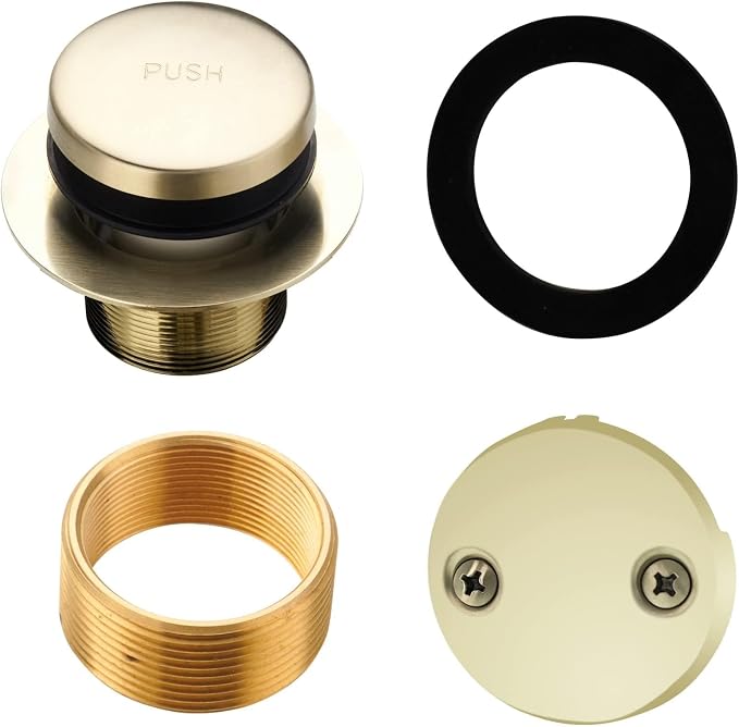 Gold Brushed Tub Drain Tip-Toe Tub Trim Set Conversion Kit Assembly, Hidrop by HIDROP