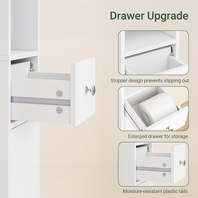 SoBuy Bathroom Narrow Storage Cabinet, Skinny Tall Unit - Image 11