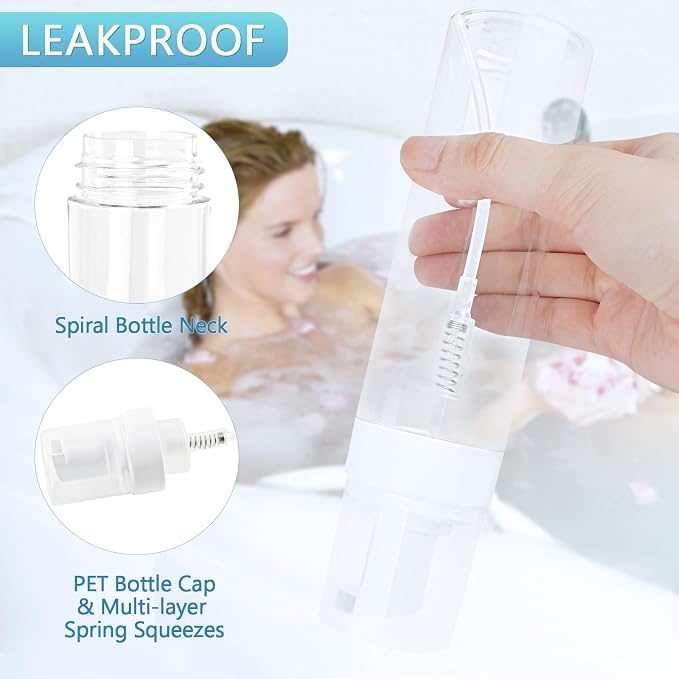 Foam Pump Bottle 8.5oz/250ml Clear Empty Foam Bottle Pump, Travel Foam Bottles - Image 5