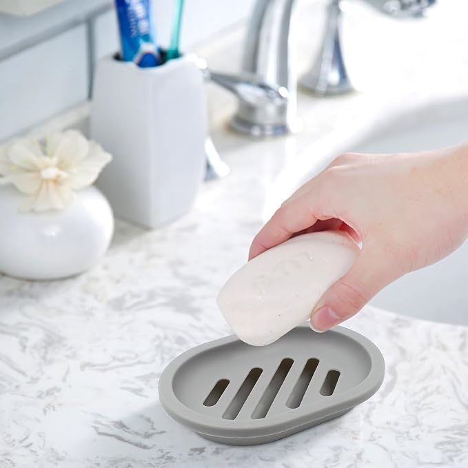 Topsky 4pcs Soap Dish with Drain, Soap Holder, Soap Saver, Easy Cleaning - Image 2