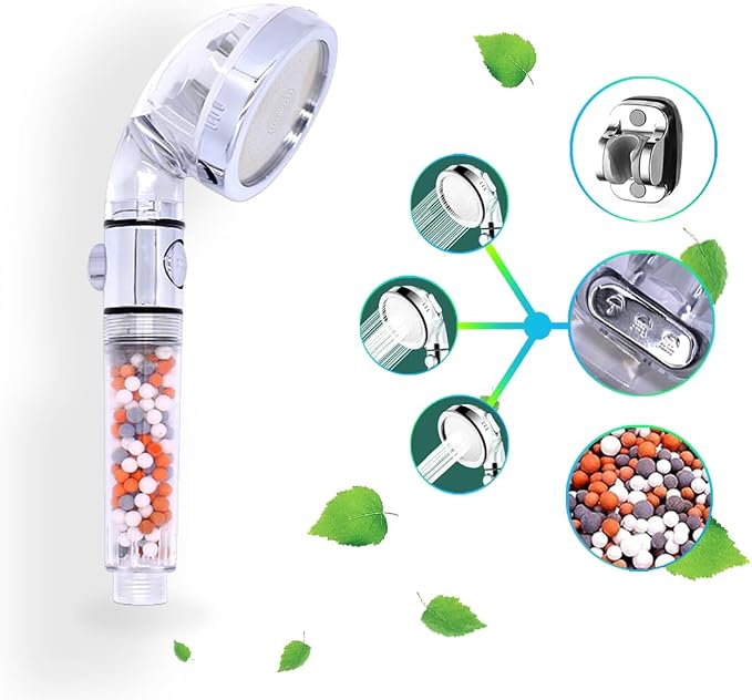 Filtered Shower Head with Handheld, 3 Spray Modes, Anion Mineral beads - Image 3
