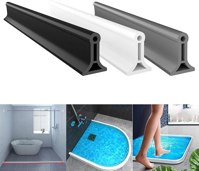 Flexible TPE Rubber Shower Splash Guard Threshold Strip, 2m Trim-to-Fit Water - Image 7