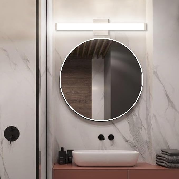 Bathroom Vanity Light Brushed Nickel Square LED 24 inch 14W 4000K Natural White - Image 8