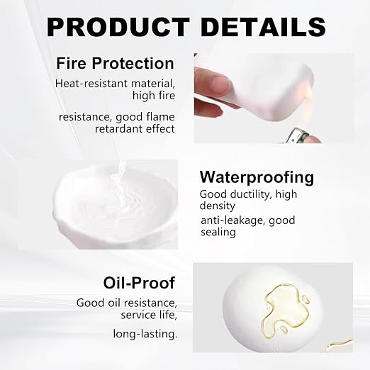 6 Pcs Waterproof Sealant Mastic, 2025 Upgrade White Seal Putty Waterproof Duct - Image 6