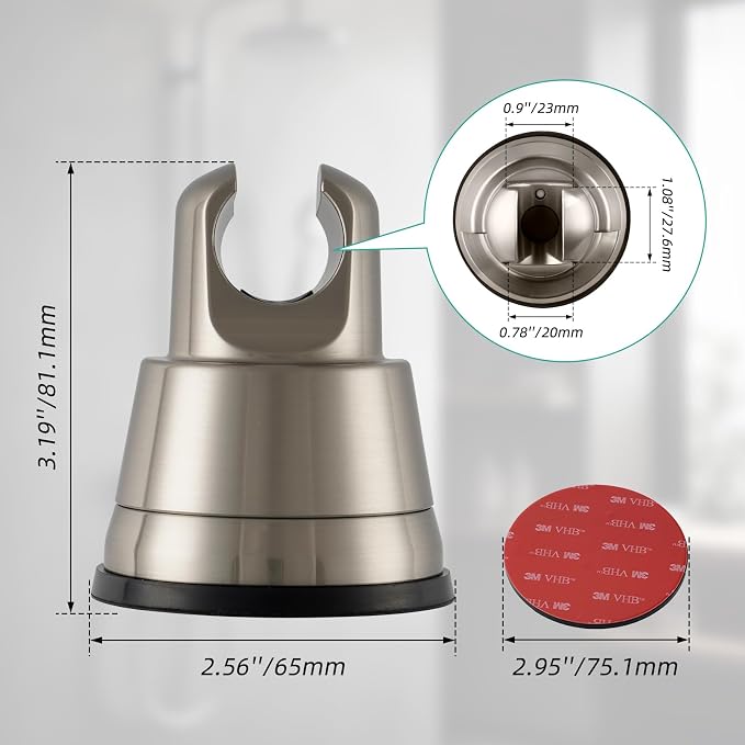Hibbent Vacuum Suction Cup Shower Head Holder, Removable Shower Head Bracket - Image 6