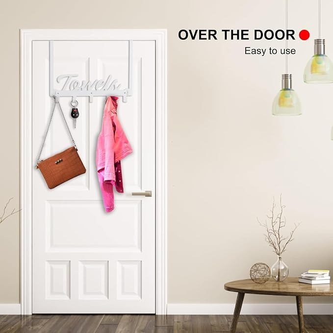 Over The Door Hooks, Heavy Duty Towel Rack - Image 3