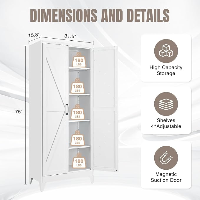 Yizosh Metal Storage Cabinet - Image 2