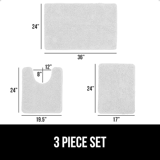 GORILLA GRIP Bathroom Rug Sets 3 Piece, Bath Mat Set and Oval Toilet Base - Image 2