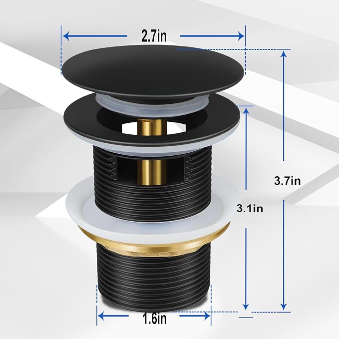 Pop-up Drain Kit for Freestanding Bathtub Tub Drain/Stopper, Freestanding - Image 3