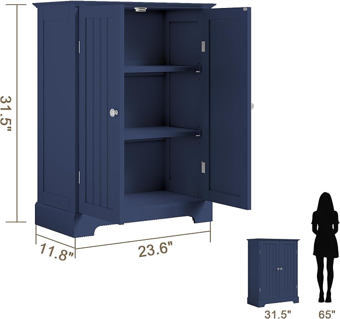 ChooChoo Bathroom Floor Cabinet, Modern Bathroom Storage Cabinet - Image 3
