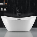 59" Acrylic Soaking Bathtub, Deep Modern Tub by Garvee