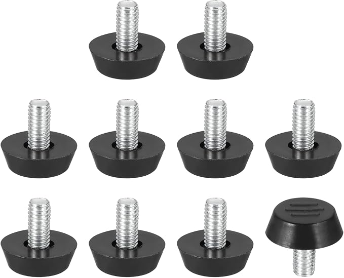 PATIKIL 10 Pcs M6 x 12mm Thread Adjustable Furniture Levelers, Furniture Feet by PATIKIL