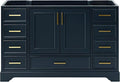 ARIEL Stafford 54" Midnight Blue Bathroom Vanity Base Cabinet, Single Sink by Ariel