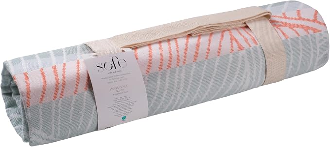 SOFE H&L | LINVIA Foutah Quick Dry Beach Towel Pack of 1 Leaves - Image 2