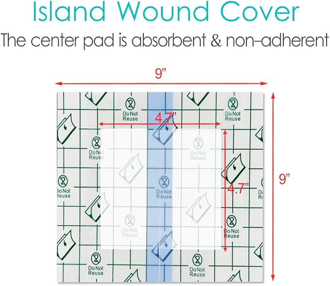 Waterproof Shower Cover Shields, Non-Stick Center Pad - Image 6