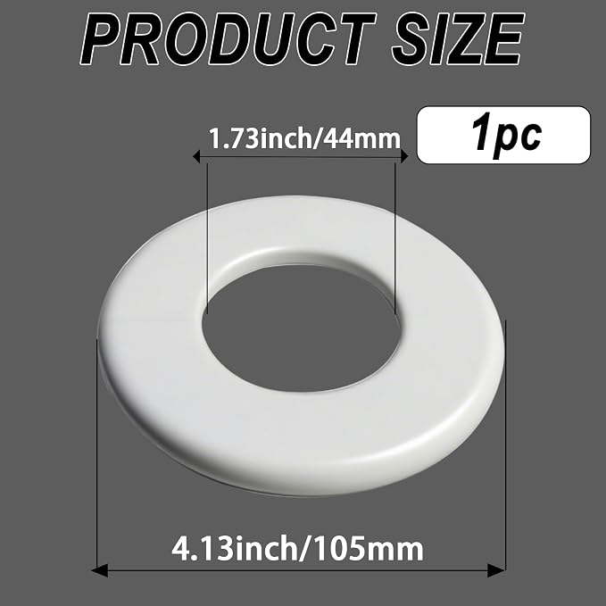 1 Pack Wall Split Flange for 1.73 Inch/44mm OD Pipe ABS Escutcheon Plate - Image 2