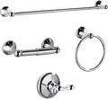 BGL Bathroom Hardware Set, Chrome Adjustable Expandable Towel Bar 4-Piece by BGL