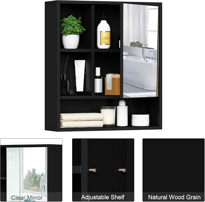 ChooChoo Bathroom Wall Mirror Cabinet, Medicine Cabinet - Image 5
