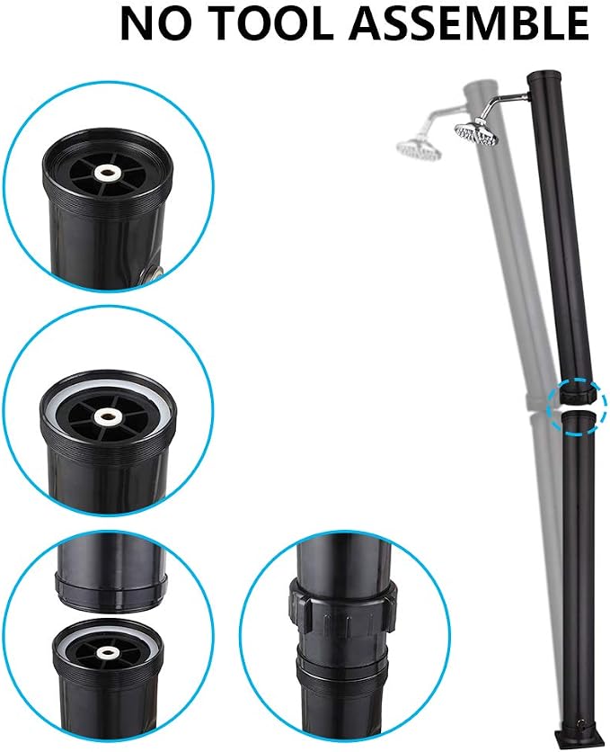 VINGLI Solar Heated Shower, 5.5 Gallon Outdoor Shower - Image 4