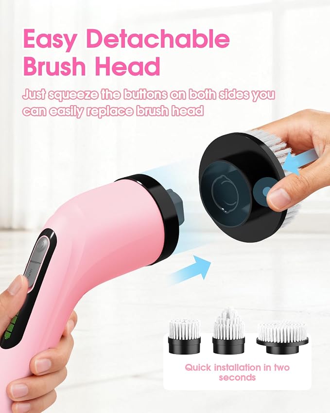 Electric Spin Scrubber for Cleaning Bathroom: Cordless Power Shower Scrubber - Image 7