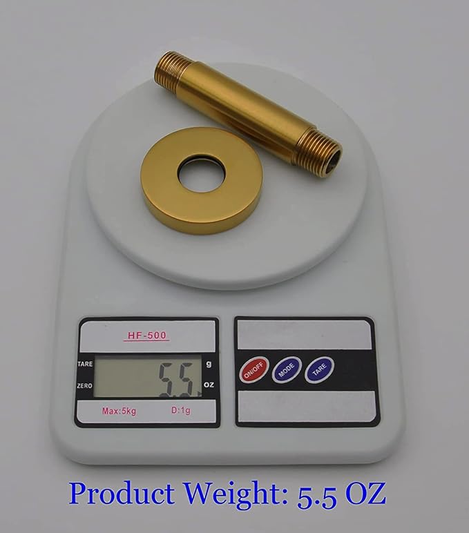Aquaiaw Shower Arm and O-Ring Flange, 3 inch, Solid Brass, Both Soldered 1/2 - Image 5
