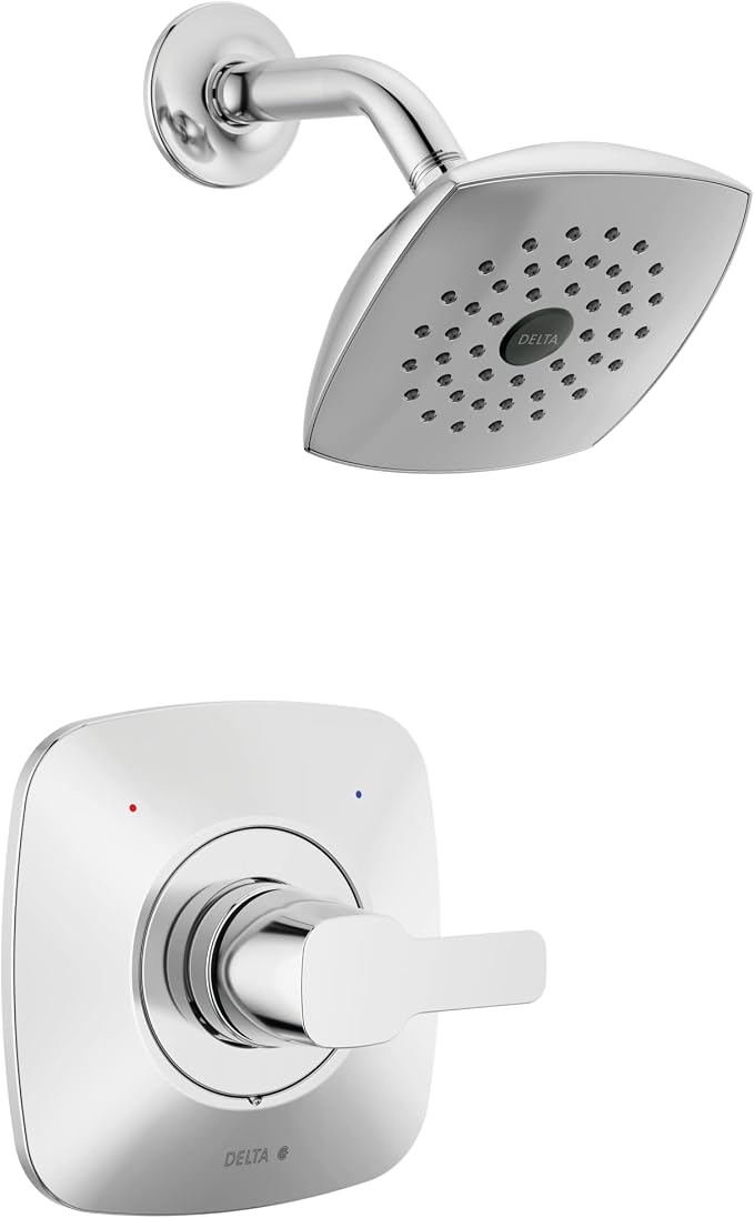 Delta Modern 14 Series Shower Faucet Set, Chrome Shower Head and Handle Set by DeltaFaucet