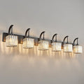 Crystal Vanity Lights 6-Light Black Bathroom Vanity Lights Modern Crystal by FDPBY
