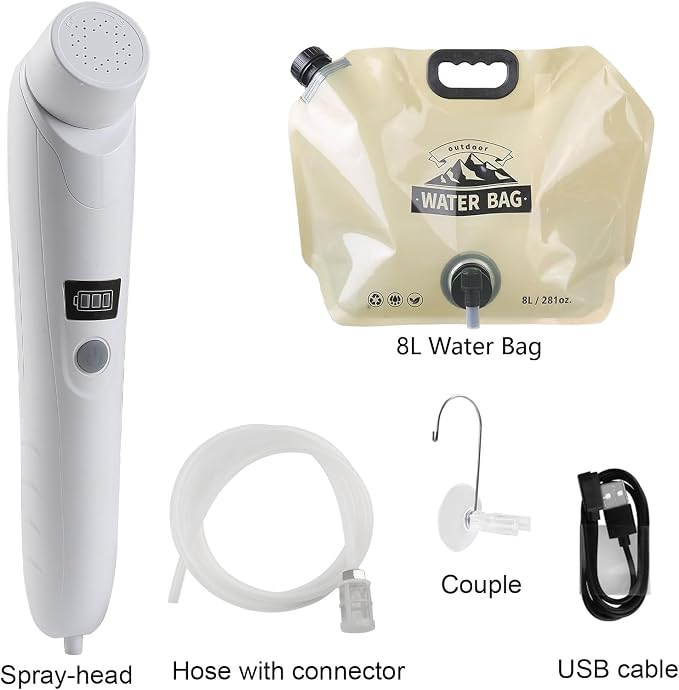 Portable Outdoor Shower, Handheld Electric Shower+8L Water Bag, IPX6 Waterproof - Image 6