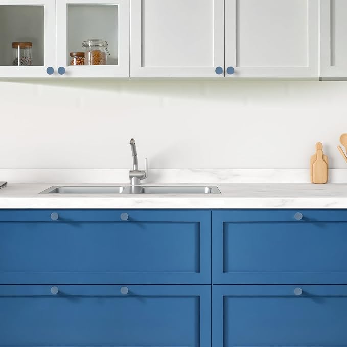 Ravinte 25 Pack Cabinet Knobs Light Blue Kitchen Cabinet Knobs Round Dresser - Image 6