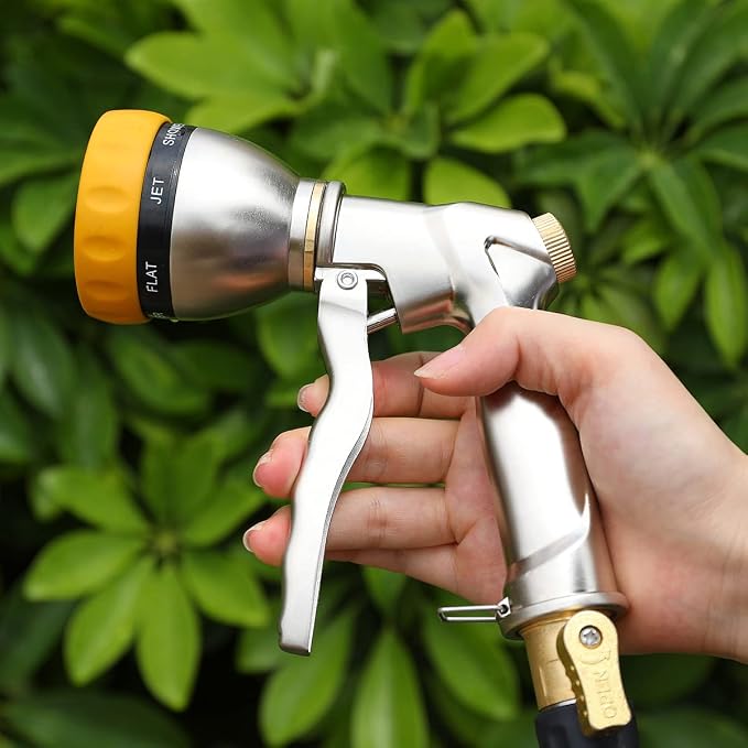 FANHAO Garden Hose Nozzle Sprayer, 100% Heavy Duty Metal Water Hose Sprayer - Image 7