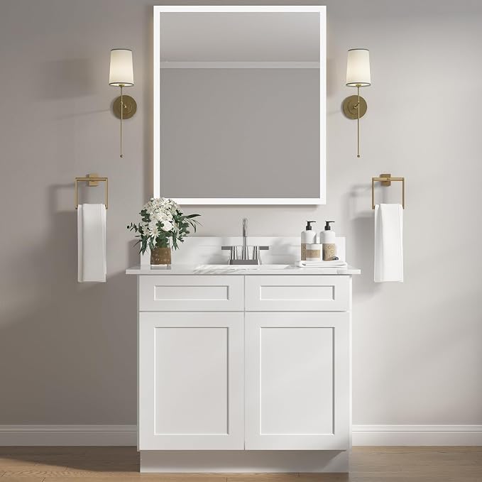 ROOMTEC Bathroom Cabinet, Morden Bathroom Sink Vanity Storage Cabinet, Shaker - Image 2
