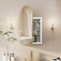 Recessed Medicine Cabinet Mirror, Brushed Gold Arched Medicine Cabinet by Mepplzian