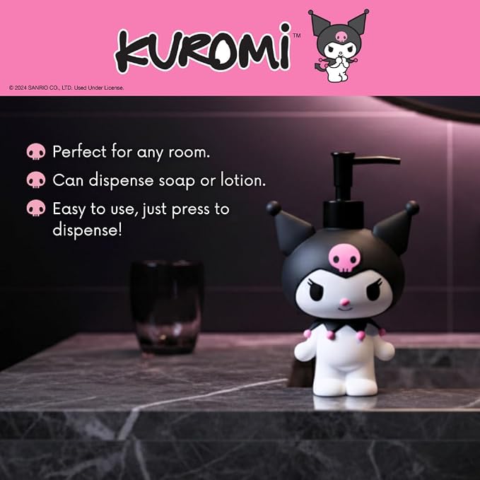 Sanrio Kuromi Soap/Lotion/Hand Sanitizer Resin Pump Dispenser, 13 Ounces - Image 3
