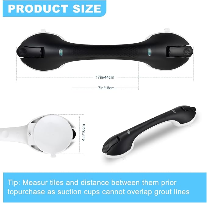 Suction Grab Bars for Bathtubs and Showers, Heavy Duty Shower Handle Removable - Image 6