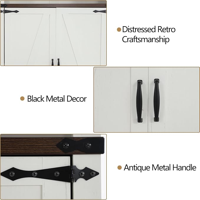 71" Tall Kitchen Pantry, Farmhouse Storage Cabinet - Image 6