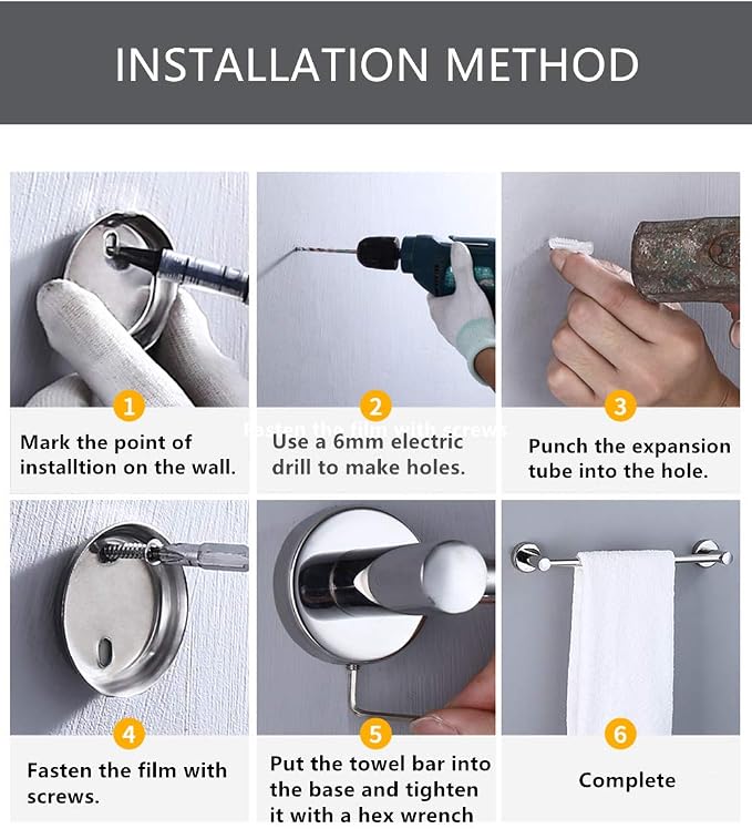 JiePai Adjustable 18 to 30 Inch Shower Towel Bar - Image 6
