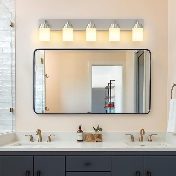 IZORRO Bathroom Vanity Light Fixture, 5-Light 36 Inch Brushed Nickel Bathroom - Image 4