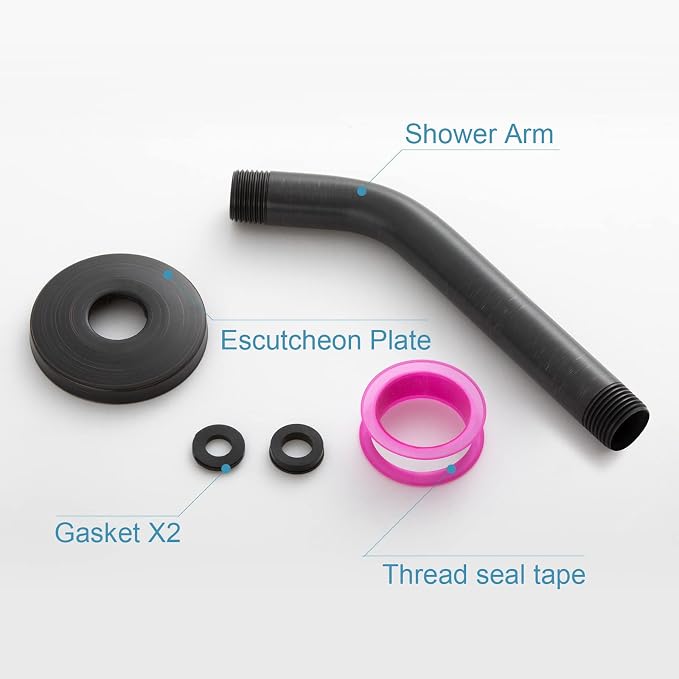 OFFO Shower Arm with Flange, 10 in Oil Rubbed Bronze Wall Mount Replacement - Image 6