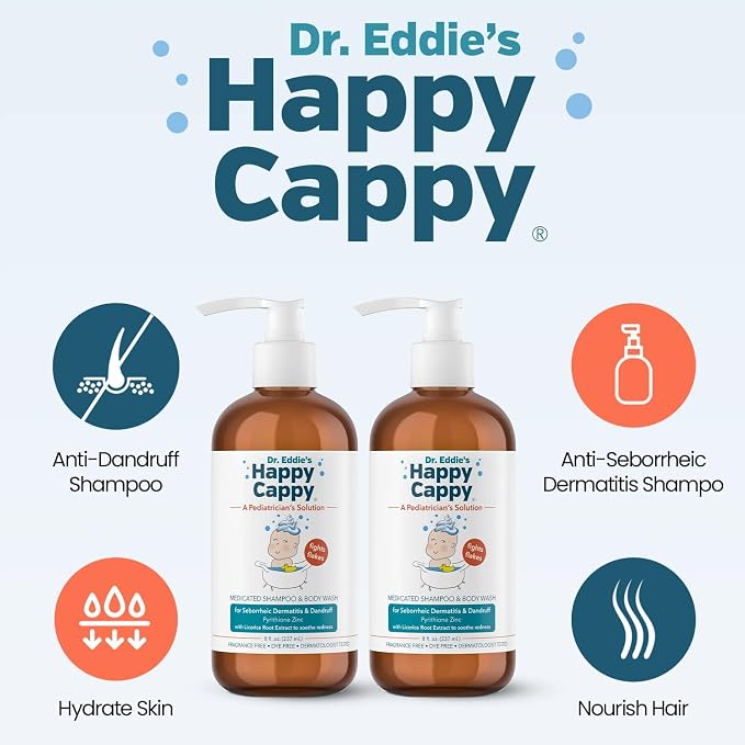 Happy Cappy Medicated and Daily Shampoo and Beanie Brush Bundle - Image 7