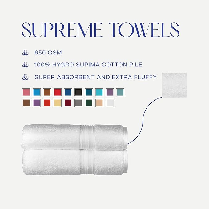 Christy Supreme Hygro 6 Piece Towel Set | White | 100% Luxury Supima Cotton | - Image 5