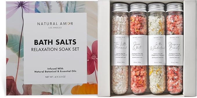 Natural Bath Salt Gift Set – 4-Pack Relaxing Soaks by NATURALAMORLOSANGELES