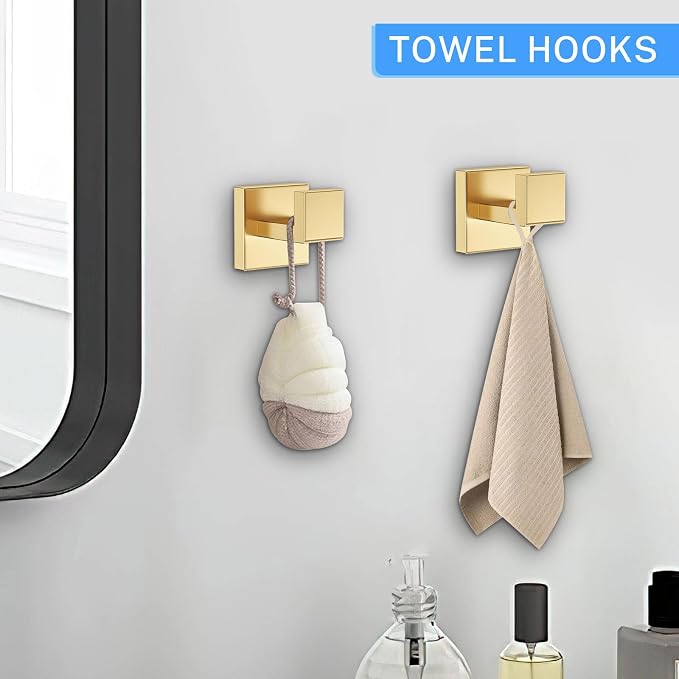 10-Piece Brushed Gold Bathroom Hardware Set Gold Towel Bar Set, Towel - Image 5