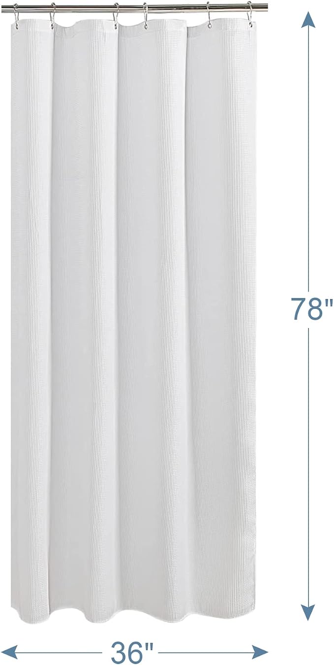 AmazerBath Waffle Shower Curtain White, Stall Shower Curtain 36x78 Inches - Image 6