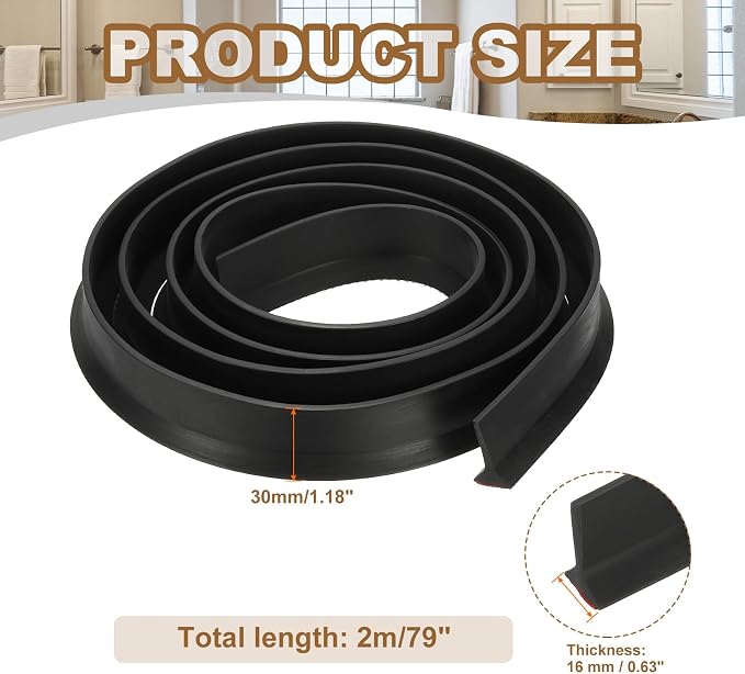 PATIKIL 79 Inch Collapsible Shower Threshold Water Dam Guard, Shower Stopper - Image 2